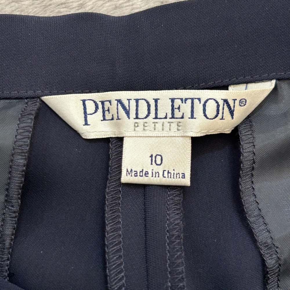 Pendleton Catalina Pants Women 10P Petite Navy Wide Leg Trousers NWT $128 - Picture 4 of 13
